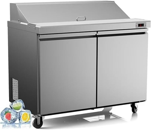 48" Commercial Sandwich & Salad Prep Table Refrigerator – Stainless Steel, 12 Pans, Fan-Forced Cooling - Product Image 4