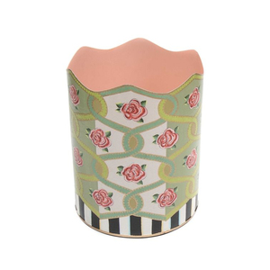 ถังขยะโลหะที่มีการพิมพ์ดิจิตอลที่สวยงามด้วยเท้าทองเหลือง - Product Image 3