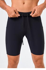 Pantalones cortos deportivos de compresión para hombre, shorts ajustados de nailon y licra, para gimnasio, ciclismo activo, correr, envío DDP - Product Image 4