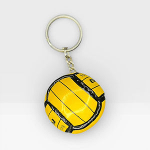 Collection élégante 3D PU Football Porte-clés Club Porte-clés Porte-clés en cuir PU Plastique Sport Football Ball Porte-clés couleur jaune - Product Image 1
