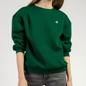 Sudadera de mujer de manga larga de algodón con logotipo personalizado de alta calidad, ropa informal sostenible transpirable, sudadera Lisa para mujer - Product Image 3