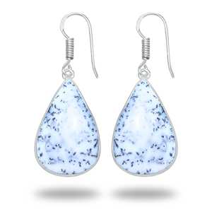 Pendientes de Moda al por Mayor, con Cabujones de Varias Formas, Chapados en Plata, de Latón, con Piedras Preciosas de Ágata Dendrítica y Ópalo, con Gancho - Product Image 1