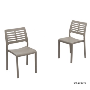 SET 4 Modern <b>Stackable</b> Polypropylene Garden <b>Dining</b> <b>Chairs</b> 46.5x52.5x82cm Outdoor Home Furniture - Product Image 2