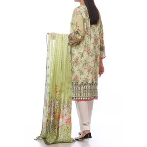 Collection d'été pour femmes et filles, costumes traditionnels pakistanais brodés en 3 pièces, shalwar kameez en lawn, longueur au sol, pour occasions ethniques - Product Image 4