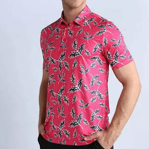 T-shirt léger en polyester spandex pour hommes Polo de golf imprimé de nouveau design Chemise de golf confortable en tissu extensible respirant - Product Image 3