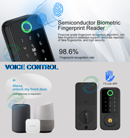 Serrure à pêne dormant automatique à empreintes digitales en aluminium haute sécurité TTlock Tuya APP, pêne électrique numérique NFC, mot de passe sans clé, WiFi intelligent, bois