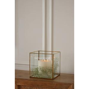 Vintage Style <b>Gold</b> Color Metal and Glass <b>Tea</b> <b>Light</b> Candle <b>Holder</b> for Tabletop Lightning Decor Glass Candle Box - Product Image 3