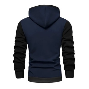 Nuevo traje deportivo de invierno ecológico para hombre, Sudadera con capucha forrada de lana, pantalones de chándal, chándales de 2 piezas con etiqueta de cuero impresa - Product Image 5