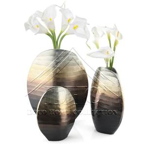 High-Quality Solid Aluminium <b>Gold</b>-Finished <b>Large</b> Flower <b>Vase</b> With Round Base for Wedding Floor Decoration - Product Image 4