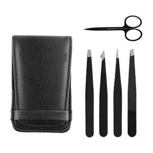 Ensemble de 1.5mm d'épaisseur de haute qualité de pinces à sourcils pointues en acier inoxydable ciseaux inclinés pour la mise en forme des sourcils - Product Image 1