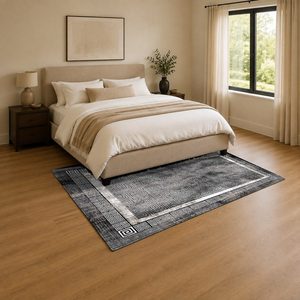 <b>RUGS</b> DEPOT LXDP-0099 Wholesale Charcoal Grey Traditional Anatolian Digital Printed Machine Washable Chenille Area <b>Rug</b> <b>Non</b> <b>Slip</b> - Product Image 3