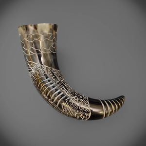 Cuerno Vikingo para Beber / Cuerno de Búfalo para Soplar / Cuerno de Gondor - Arte Náutico Tallado en Cuerno y Objeto de Colección - Product Image 2
