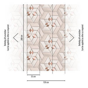 ภาพจิตรกรรมฝาผนังวอลล์เปเปอร์ทำในเยอรมนี3D สีขาวครีมสีบรอนซ์ไม่ทอไวนิลภาพจิตรกรรมฝาผนังกราฟิกสำหรับโรงแรมที่สวยงาม-1,59x2,80เมตร - Product Image 4