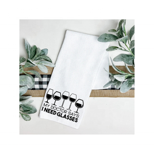 Servicio OEM ODM 100% algodón aMy Doctor dice bordado 16x26 pulgadas 110 GSM mejores toallas de plato de secado rápido hechas a mano sostenibles - Product Image 1