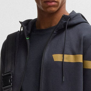 Sweat à capuche pour homme, couleur unie, dernière tendance, avec fermeture éclair, poches latérales et cordons de serrage, prix de gros, manches longues - Product Image 2