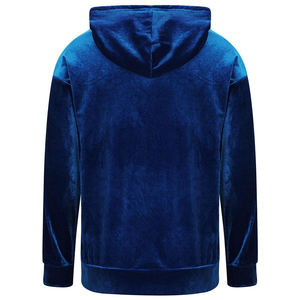 Sweats à capuche en velours pour femmes adultes couleur bleue demi-fermeture éclair pulls chauds d'hiver sweats à capuche en velours pour dame - Product Image 2