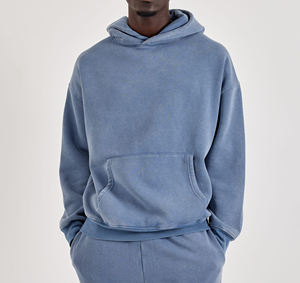 Sudadera con Capucha Extra Grande de Algodón Grueso, Unisex, Personalizable, Estilo Urbano, Cierre Completo, Hombros Caídos, Forro Polar Premium, Suministro Directo de Fábrica - Product Image 3