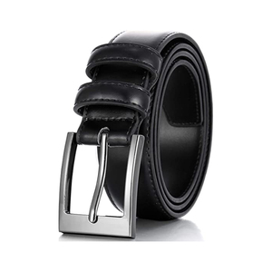 Ceinture à boucle coulissante de haute qualité pour hommes et femmes, en cuir véritable, de marque de luxe, avec logos personnalisés - Product Image 1