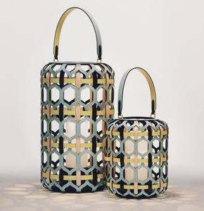 Decorative New Design Handcrafted Mild Steel Set of 2 <b>Lantern</b> with Gold Finished Used for Festive Decor <b>Indoor</b> <b>Lighting</b> Home Dec - Product Image 1