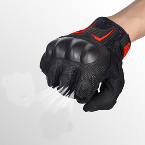 Guantes de Carreras Negros y Rojos de Verano, con Protección para los Nudillos, Transpirables, de Malla, Impermeables, con Pantalla Táctil, para Motocross - Product Image 2