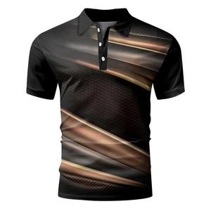 Polo en coton 100% avec logo et étiquette sur le devant, sublimation, pour homme, coupe ample, t-shirt en polyester imprimé professionnel pour homme - Product Image 3