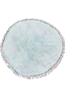 Serviette de plage arrondie recto-verso personnalisable en microfibre imprimée de couleur unie, tissu en coton et lin, fournisseur direct de Mumbai en Inde - Product Image 3