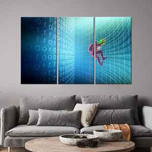 Obra de arte impresa en lienzo: decoración de pared moderna con código de matriz, 3P: estirado sobre lienzo - Product Image 1