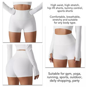 Oem Service Sexy Seamless One Piece Sets Women Sports Fitness <b>Yoga</b> Wear Gym <b>Shorts</b> Custom Logo <b>Yoga</b> Sublimation <b>Shorts</b> - Product Image 4