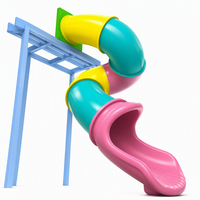 Toboggans en gros, toboggans en plastique en spirale, adaptés à une utilisation dans les parcs d'attractions en plein air et les zones résidentielles.