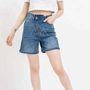 กางเกงยีนส์ขาสั้นสั่งตัดแบบใหม่ สีพื้น ผลิตในปากีสถาน กางเกงยีนส์ขาสั้นสำหรับผู้หญิง ผลิตในปากีสถาน - Product Image 3