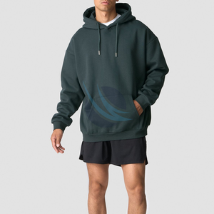 Sweat à capuche pour homme en polaire polyester/coton de qualité supérieure avec logo personnalisé 500 g/m² Coupe régulière Sweat à capuche d'hiver - Product Image 2