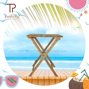 Mesa plegable cuadrada de diseño contemporáneo hecha en Vietnam jardín boda Hotel banquete uso al aire libre madera plástico Material - Product Image 1