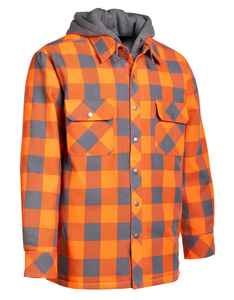 OEM <b>Flannel</b> Shirt Hoodie <b>Mens</b> Long Sleeve Outdoor Casual Hooded Plaid Shirt <b>Jacket</b> Wholesale Factory Direct With Custom Logo - Product Image 3
