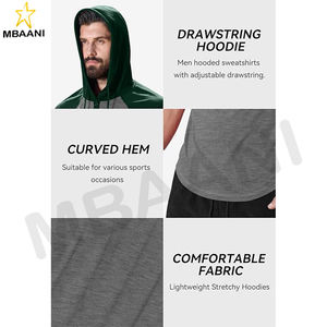 Sweat-shirt à capuche pour homme, manches longues, décontracté, athlétique, mode, pull à capuche avec col contrasté et cordon de serrage - Product Image 6