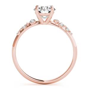 Anillo de Compromiso Minimalista con Moissanita de Corte Redondo para Mujer en Plata de Ley con Engaste de Puntas - Product Image 2