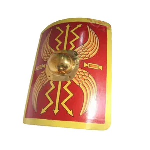 OEM Custom Made Medieval Roman Plywood Shield with Correct Historic Designed Shield Sale By Indian Exporters