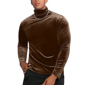 Camisetas de Terciopelo de Alta Calidad, Color Personalizado, Corte Ajustado, Cuello Redondo, Ropa Exterior Informal y Transpirable para Mujer y Hombre - Product Image 2