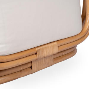 Meilleur choix, fauteuil Ziko, design moderne avec assise luxueuse, fauteuil de loisirs en rotin et bois durable fait à la main pour le salon - Product Image 2