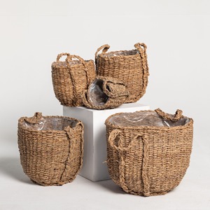 Maceta Tejida de Pasto Marino, Macetas Naturales de Pasto Marino, Cestas de Rafia para Plantas y Flores - Product Image 1