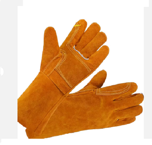 Guantes de soldadura Tig de lona de Palma de cuero para niños de trabajo de construcción resistente de fábrica - Product Image 3