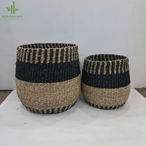 ตะกร้าเก็บหญ้าทะเลใหม่จากเวียดนามสำหรับงานหัตถกรรมสำหรับห้องครัวและครัวเรือนที่สร้างขึ้นอย่างมีศิลปะ - Product Image 1