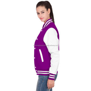 Veste universitaire respirante matelassée personnalisée pour femmes avec broderie et finition teinte en gros - Product Image 2