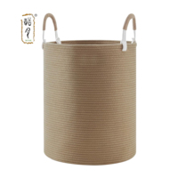 Panier à linge KUYUE, panier à linge en corde tressée avec poignées, grand panier de rangement décoratif pour vêtements et couvertures