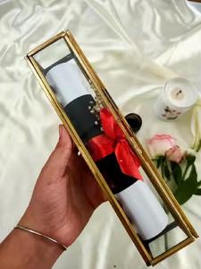 กล่องม้วนกระดาษทำมือสวยงามทำจากแก้วและทองเหลืองคุณภาพสูงสำหรับตกแต่งบ้านตกแต่งงานแต่งงานจำนวนมาก - Product Image 2