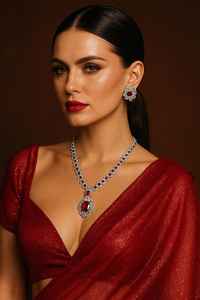 Venta al por mayor de tres piezas de joyería artificial Elite Oval Gem Claw Crystal Rhinestone Girls collar pendiente conjunto de joyería para mujeres - Product Image 4