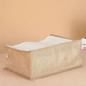 Sac de plage bohème réutilisable pour femmes en cuir écologique à rayures avec fermeture ouverte pour une vie durable - Product Image 3