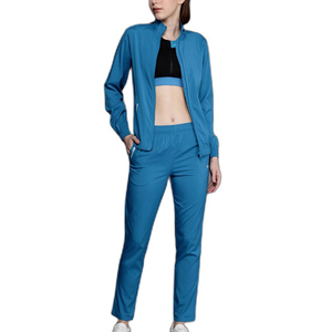 Tenue de sport femme survêtements vêtements de sport 2 pièces femmes survêtements fermeture éclair avant élégant haut court dames survêtements vestes - Product Image 2