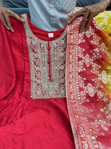 Nouvelle collection de robes de soirée pour femmes Anarkali Gown Pant Dupatta Set avec col brodé au prix de gros - Product Image 6