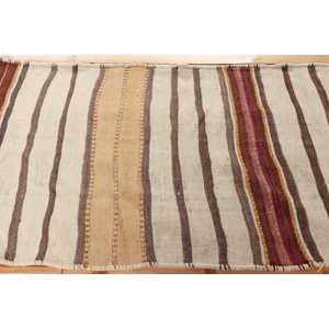 Vintage Turkish Rug, 3.3x11.4 ft Kilim Rug, <b>Brown</b> Red Plants & trees <b>Wool</b> Rug - Product Image 3