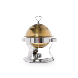 Modern Dome Chafing <b>Dish</b> Gold <b>Lid</b> Stainless Steel Hotpot Cage-Base Buffet <b>Serving</b> Bowl for Home & Hotel Use - Product Image 6